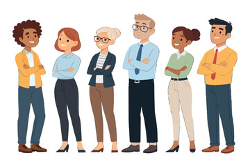 Team of Professionals: A diverse group of professionals stands confidently together, showcasing unity, teamwork, and the strength of collaboration.