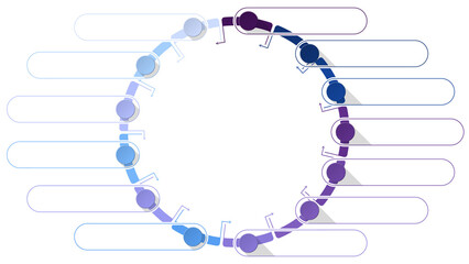 Basic infographic design 13 options or steps. 