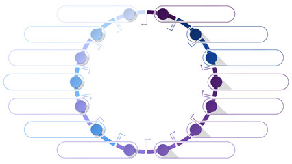 Basic infographic design 14 options or steps. 
