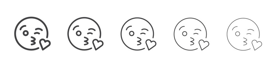 Kiss icon outline ilustration vector symbol