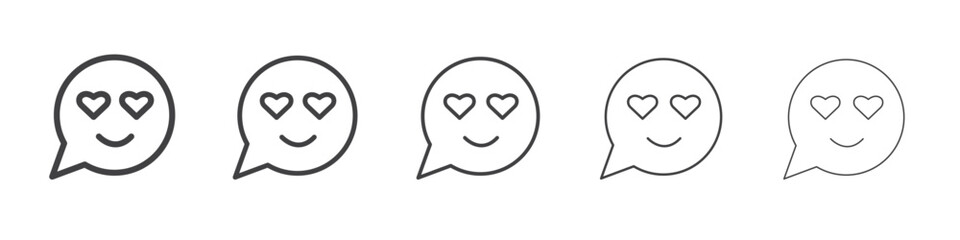 Lady Love Smiley Message icon outline ilustration vector symbol