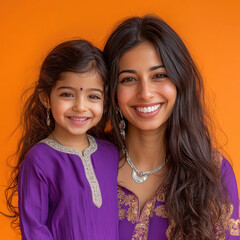 young indian mother and cute baby laughing