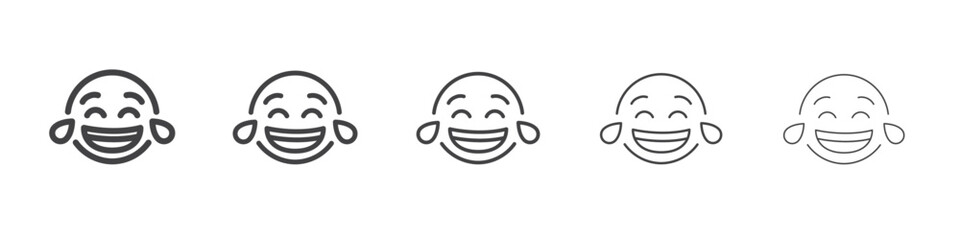 Laughing face icon outline ilustration vector symbol