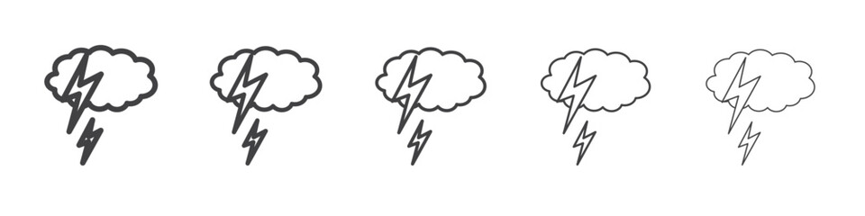 Lightning icon outline ilustration vector symbol