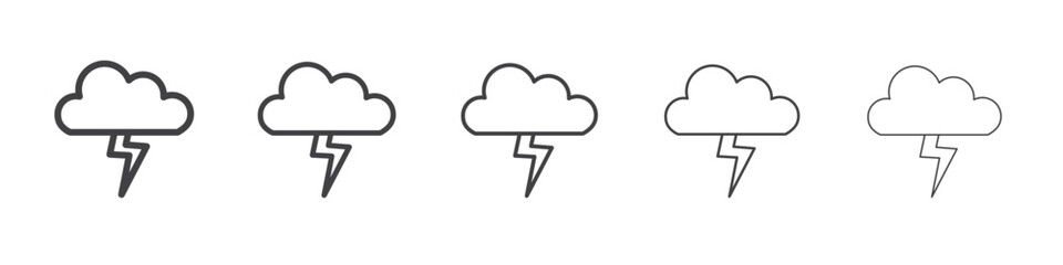 Lightning icon outline ilustration vector symbol