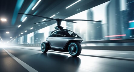 Futuristic flying car concept design for urban mobility and personal air vehicle