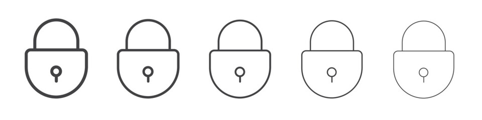 Lock icon outline ilustration vector symbol