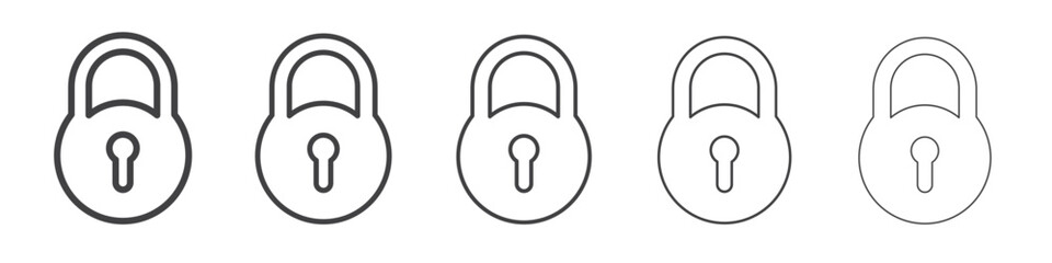 Lock icon outline ilustration vector symbol