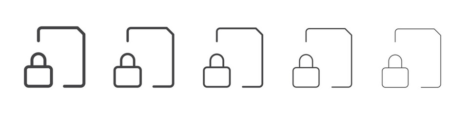 Locked file icon outline ilustration vector symbol