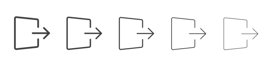 Logout icon outline ilustration vector symbol