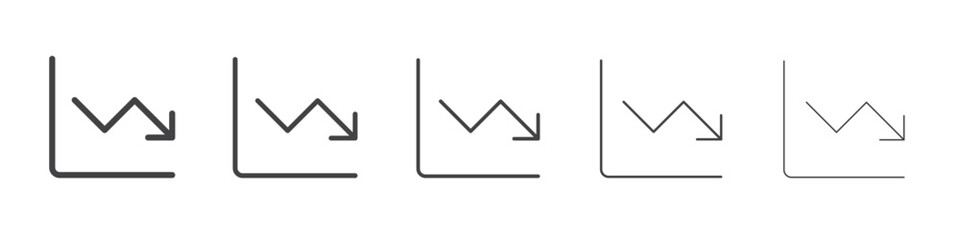 loss chart icon outline ilustration vector symbol