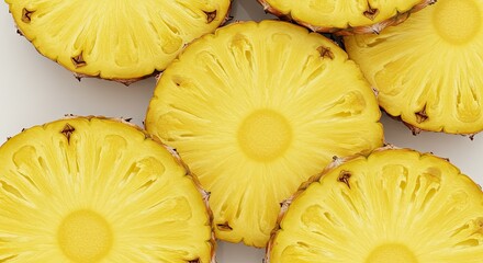 Closeup of pineapple slices