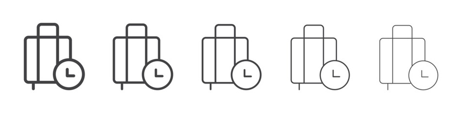 Luggage delay icon outline ilustration vector symbol