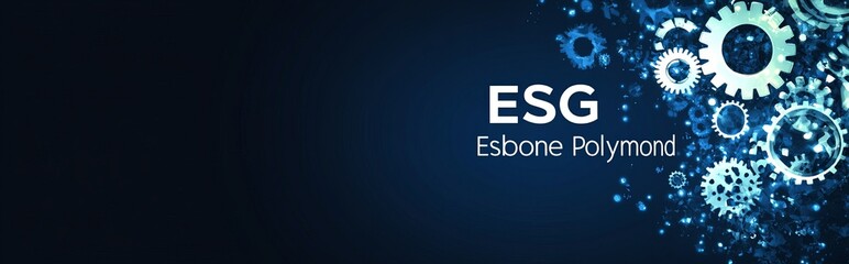 ESG principles visualized with interconnected gears, representing collaboration and sustainable practices