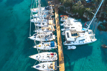 Marina with Yachts in Turkey from Above