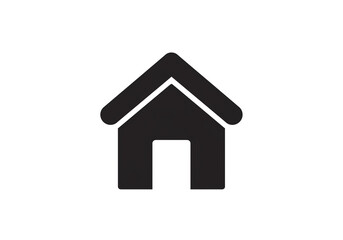 Fototapeta premium Minimalist Black House Icon on Transparent Background