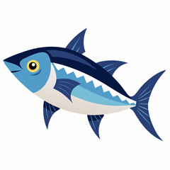 Bonito Fish Vector Design On White