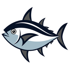 Bonito Fish Vector Art On White