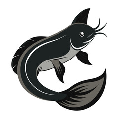 Catfish Vector Design On White