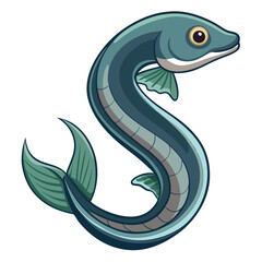 Naklejka premium Flounder Fish Vector Illustration On White