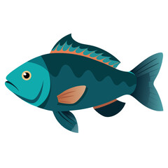 Guppy Fish Vector Style On White