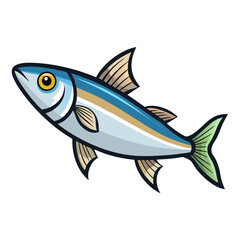 Herring Fish Vector Art On White