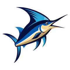 Minimalist Marlin Fish Graphic