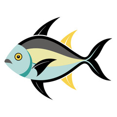 Pompano Fish in a Simple Vector Style