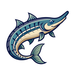 Ancient Sturgeon Fish Vector Graphic