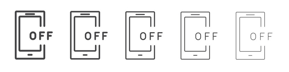 Mobile off icon outline ilustration vector symbol