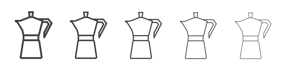 moka pot icon outline ilustration vector symbol