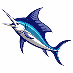 Simple Swordfish Vector on White