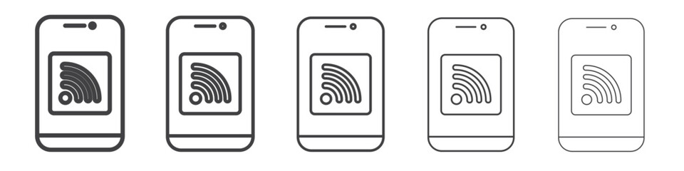 Mobile Internet icon outline ilustration vector symbol