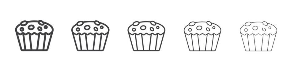 Muffin Icon outline ilustration vector symbol