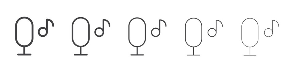 Music microphone icon outline ilustration vector symbol
