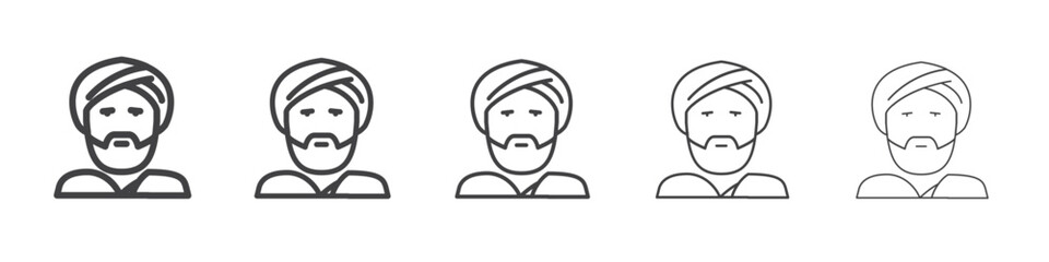 muslim man icon outline ilustration vector symbol