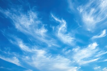 Obraz premium Delicate Wisps of Cirrus Clouds in the Azure Sky Over Crete, Greece