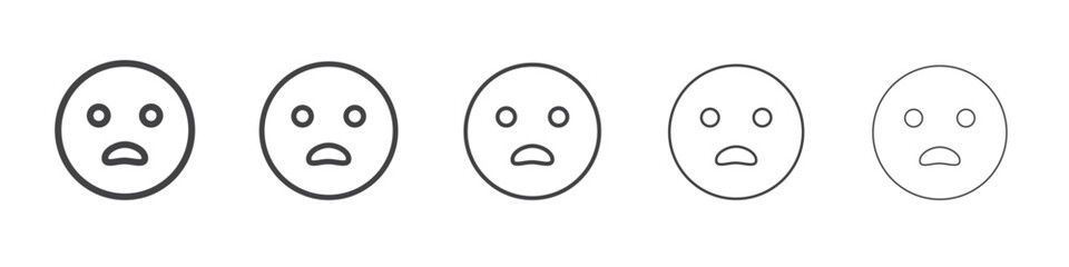 Open mouth face icon outline ilustration vector symbol