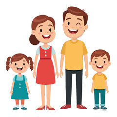 Happy Family Illustration: A charming illustration of a cheerful family, radiating love, connection, and the warmth of togetherness. 