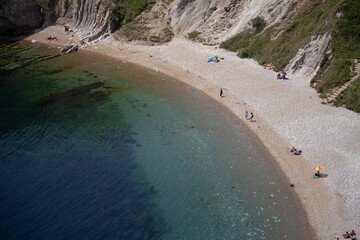 aerial view of the beach seven sisters in UK