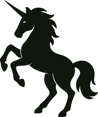 Magical Unicorn Silhouette Vector - Fantasy Mythical Horse Art