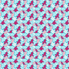 Colorful Star Pattern in Blue and Pink