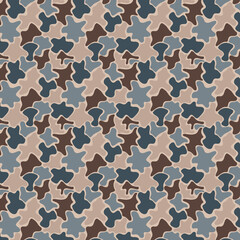 Camouflage Pattern in Earthy Tones and Blues