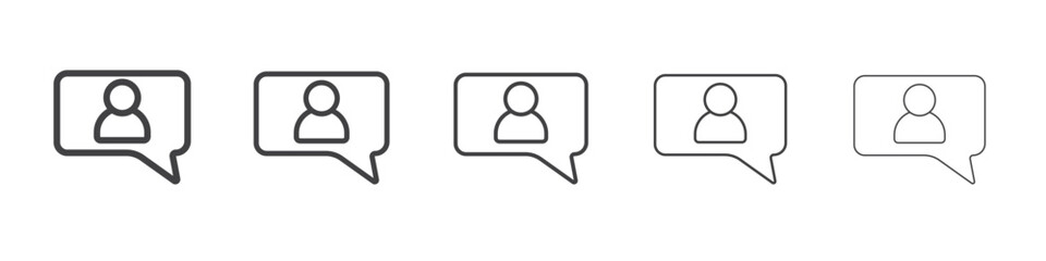 Person conversation icon outline ilustration vector symbol