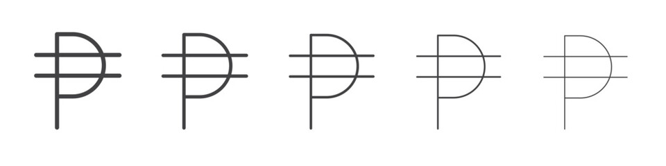 Phillippine peso icon outline ilustration vector symbol