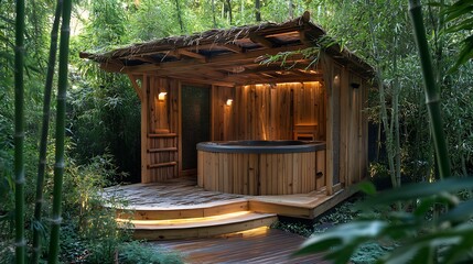 Serene Outdoor Hot Tub Sanctuary