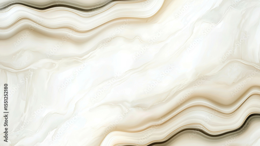 Poster abstract wave patterns in soft neutrals with fluid motion in creamy whites and subtle earthy hues fo