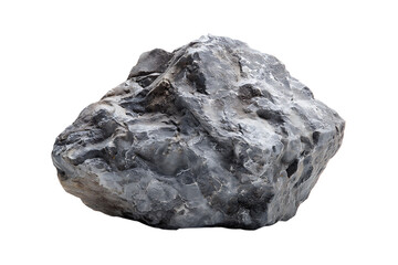 Obraz premium Rough, gray rock isolated on black background