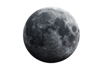 Detailed view of the moon's surface, craters, and texture.
