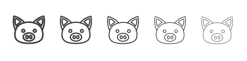 Pig face icon outline ilustration vector symbol